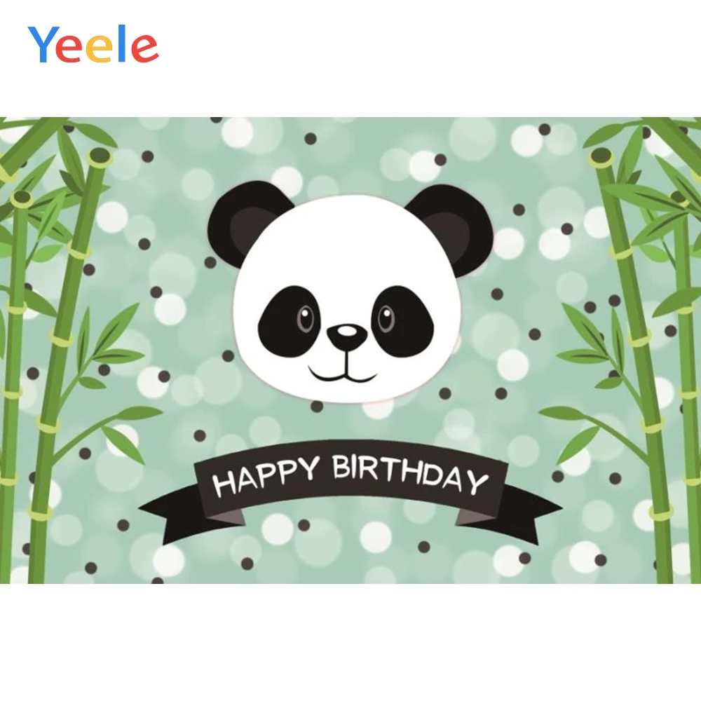 Yeele Panda Green Bamboos с днем рождения портретная Детская фотография фоны для фотостудии