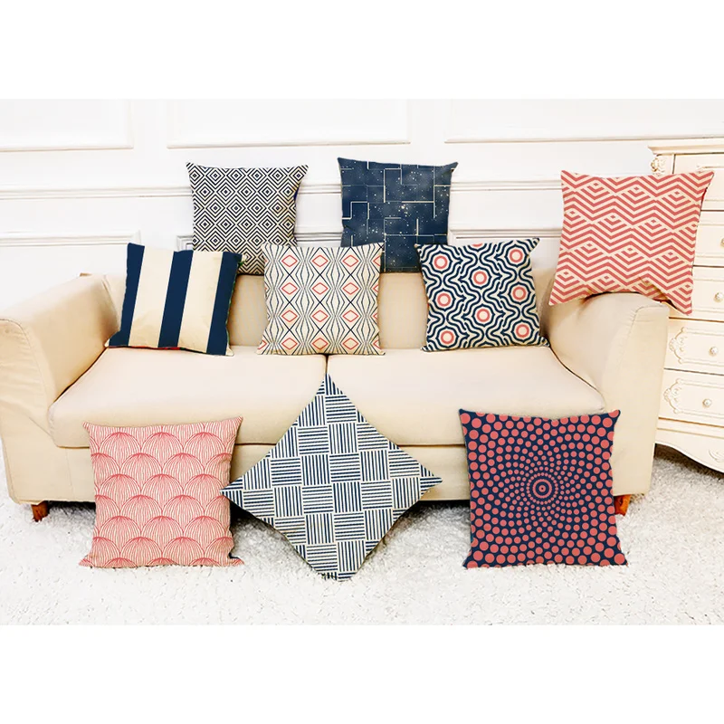 YITUN Cushion Covers 45*45 Geometric Throw Pillow Cover Printed Plain Woven Square Case zipper Decor Home Sofa Bed Car | Дом и сад