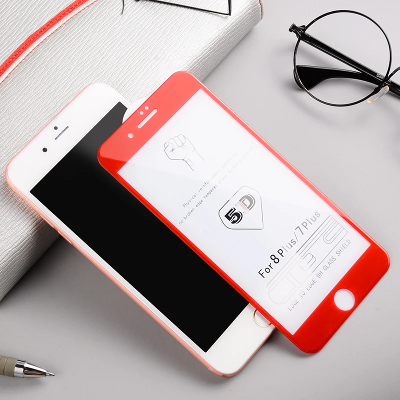 Защитное стекло для iPhone 6 6s 7 8 plus Plus закаленное 5D с полным покрытием|Защитные