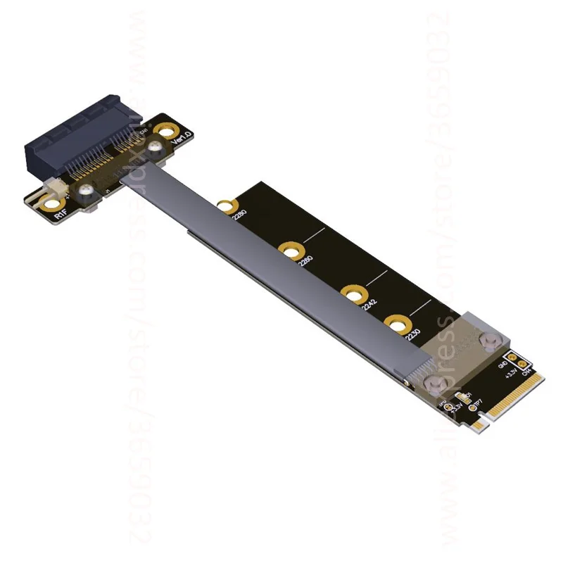 8G/bps PCIE x1 pci e 1x3 0 до M.2 NGFF NVMe ключ M переходная карта плоский кабель удлинитель M2 1