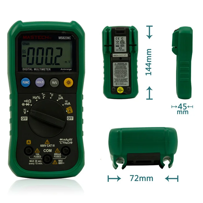 Mastech авто ручной 3 3/4 цифровой мультиметр MS8239C AC DC напряжение частота тока емкость