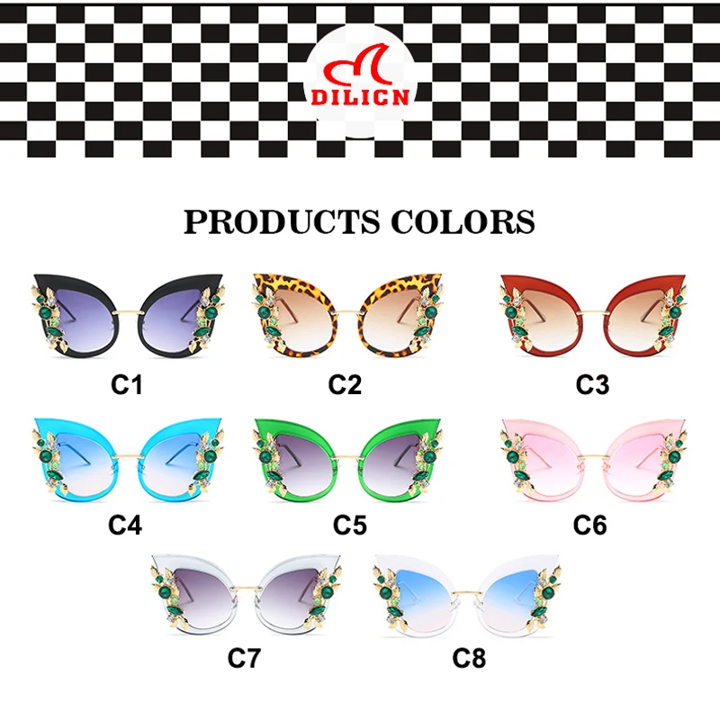 Женские винтажные солнцезащитные очки кошачий глаз уникальные модные большого