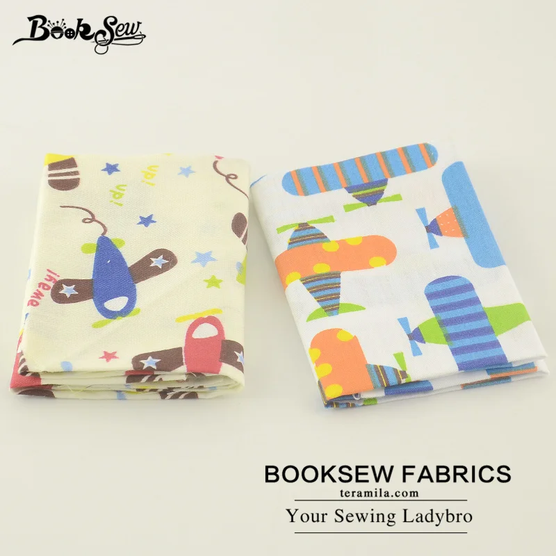 Booksew 2 шт./лот 50x100 см твил Ткань Комплект самолет шаблон стежка ткани для