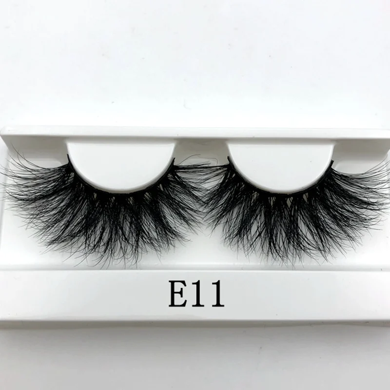 E11 White tray Mikiwi 25 мм накладные ресницы E05 толстые полосы 25 мм 3D норковые ресницы пересекающие макияж Драматические Длинные 25 мм норковые ресницы - Цвет: E11 White tray