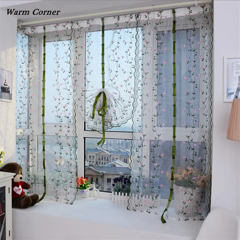 2017 лм цветок цвет тюль дверь окно занавеска драпировка панель отвесный шарф Valance