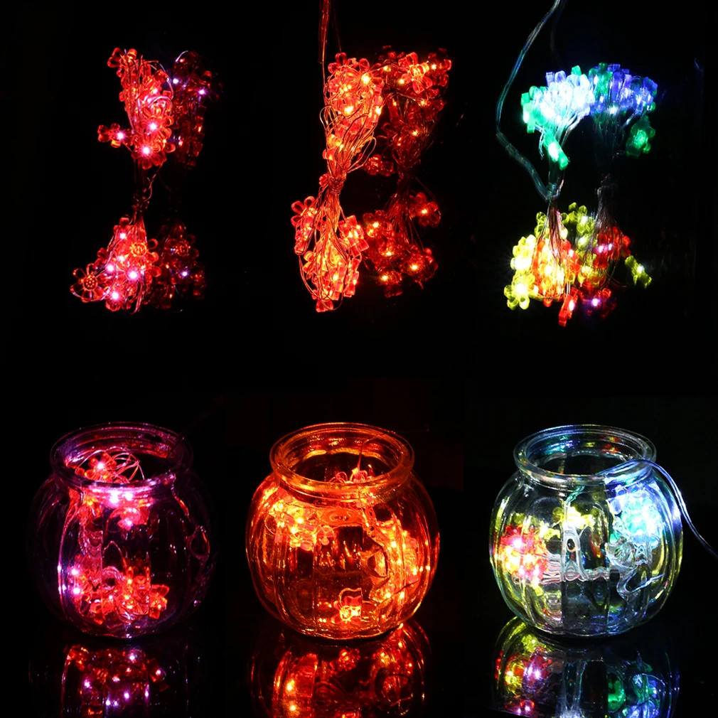 2 м 20LED солнце с кнопкой в форме цветка батарея питания светодиодная гирлянда для