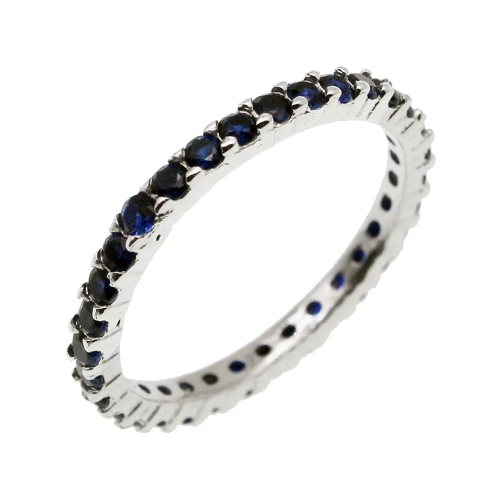 Женское кольцо для вечерние BlueSapphire из серебра 925 пробы 7 #8 # | Украшения и