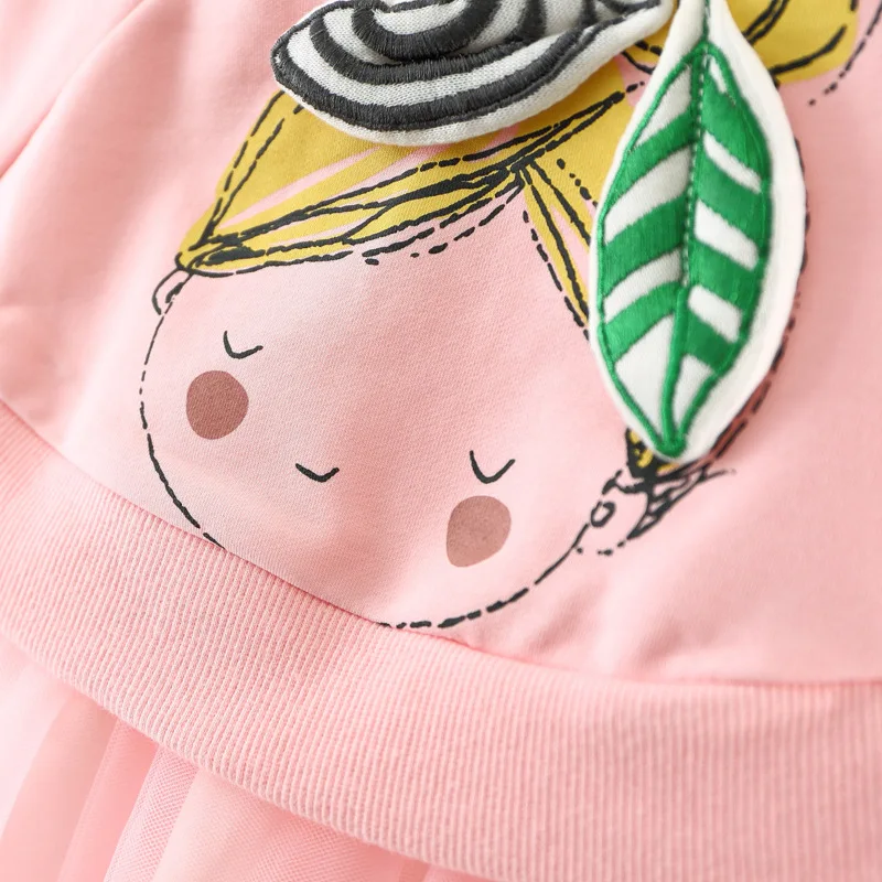 Girls Dresses Robe Fille 2017 Autumn &amp Winter Cartoon Head Dress Long Sleeve Tops Mesh Party Wedding Princess Tulle Sundress | Детская