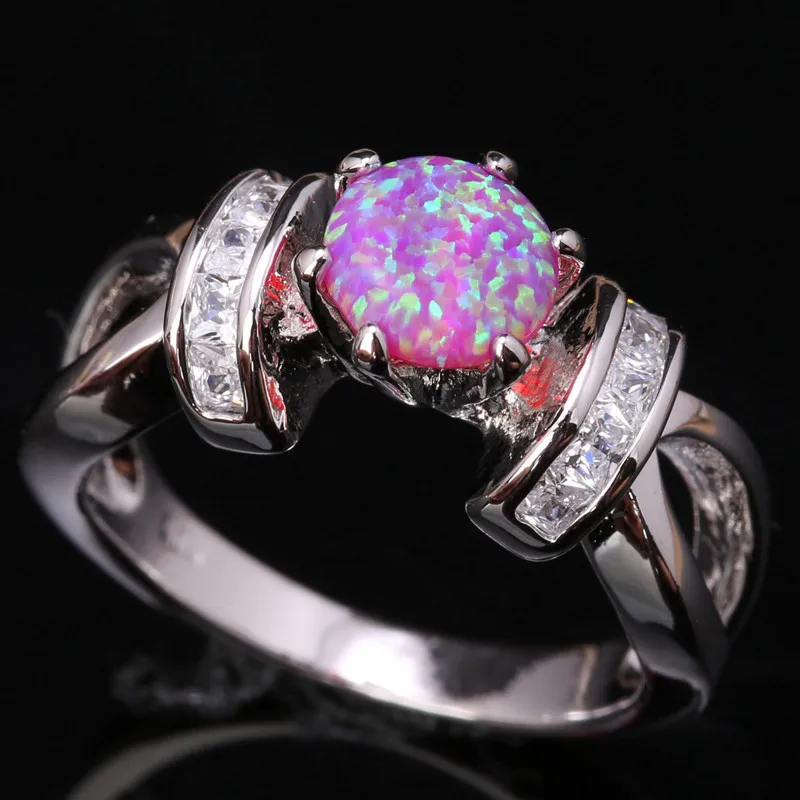 Лучшие круглые драгоценные камни с розовым огненным опалом и белым