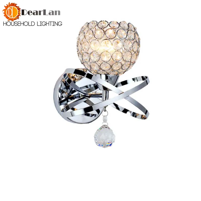 Настенный светильник E27 светодиодный серебристый/золотой|crystal wall light|led lightwall light e27
