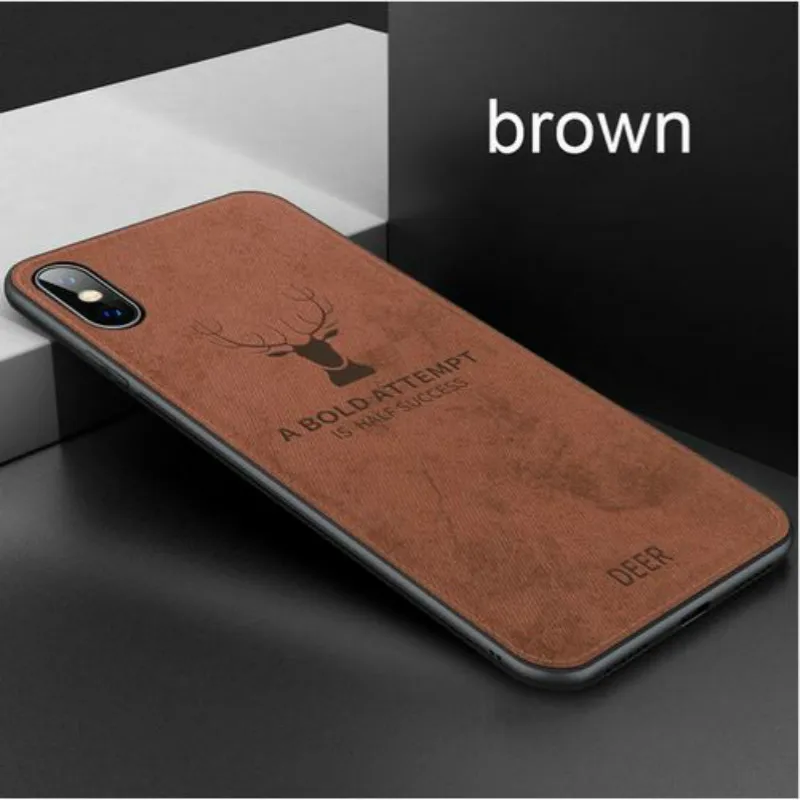 Deer Brown Тканевый чехол с рисунком летучей мыши для iphone 6, 6 S, 7, 8 Plus, ультра тонкая накладка олень Для iphone 11 Pro Max X XS Max XR, чехол с мягкими краями - Цвет: Deer Brown