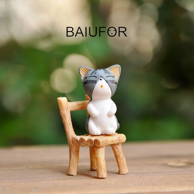 BAIUFOR миниатюрные животные мультяшная Милая кошка 3 цвета брелок материал для
