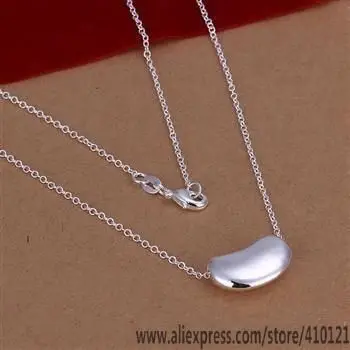 N108 Lucky Charm Silver Color Pendants For Women Sterling Jewelry Necklace Accessories Fashion Big Bean /deualwba | Украшения и