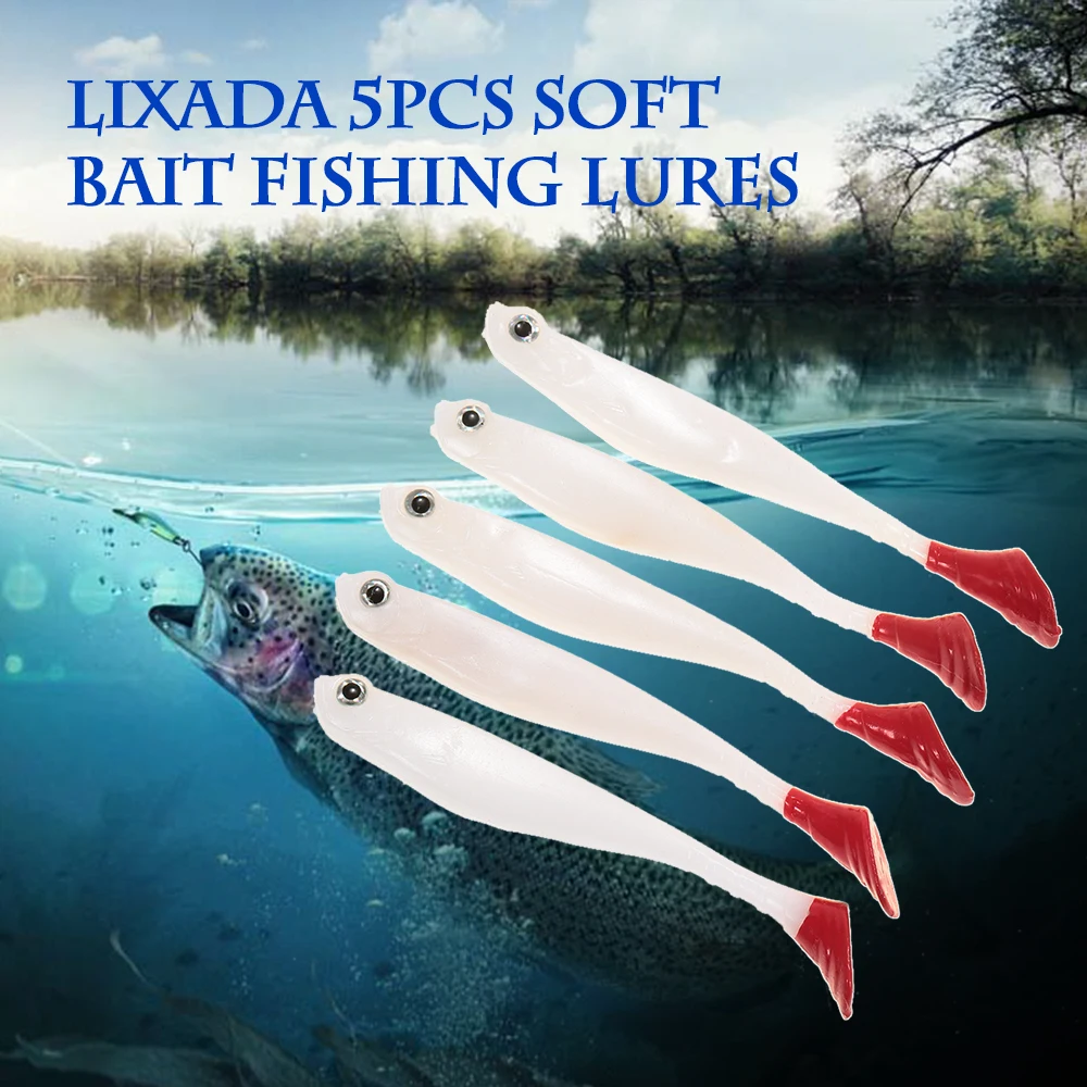 Lixada 5 шт. 10 см рыбы тип мягкая рыболовная приманка 3D Глаза Мягкая для ловли морской