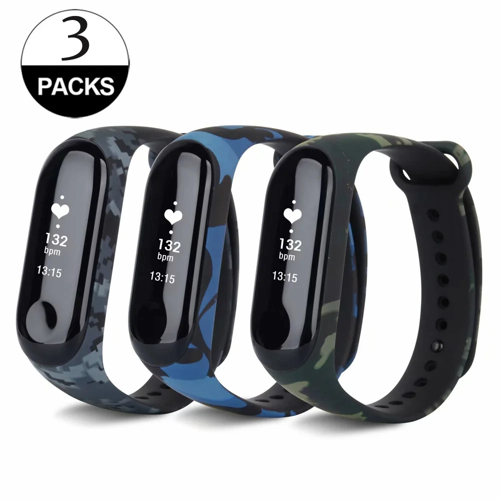 3PCS strap 3 шт./упак. камуфляж mi band 3 браслет ремешок для Xiaomi mi Band 3 ремешок спортивный силиконовый ремешок mi band 3 Аксессуары - Цвет: 3PCS strap