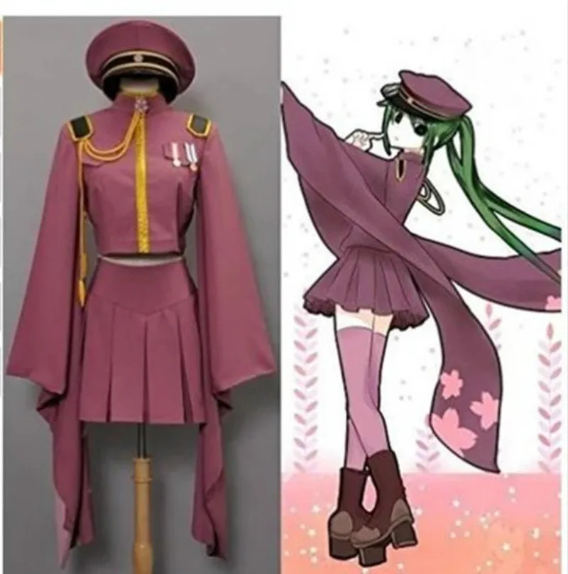 Аниме Hatsune Miku Senbonzakura Кимоно костюмы косплей Униформа платье полный комплект