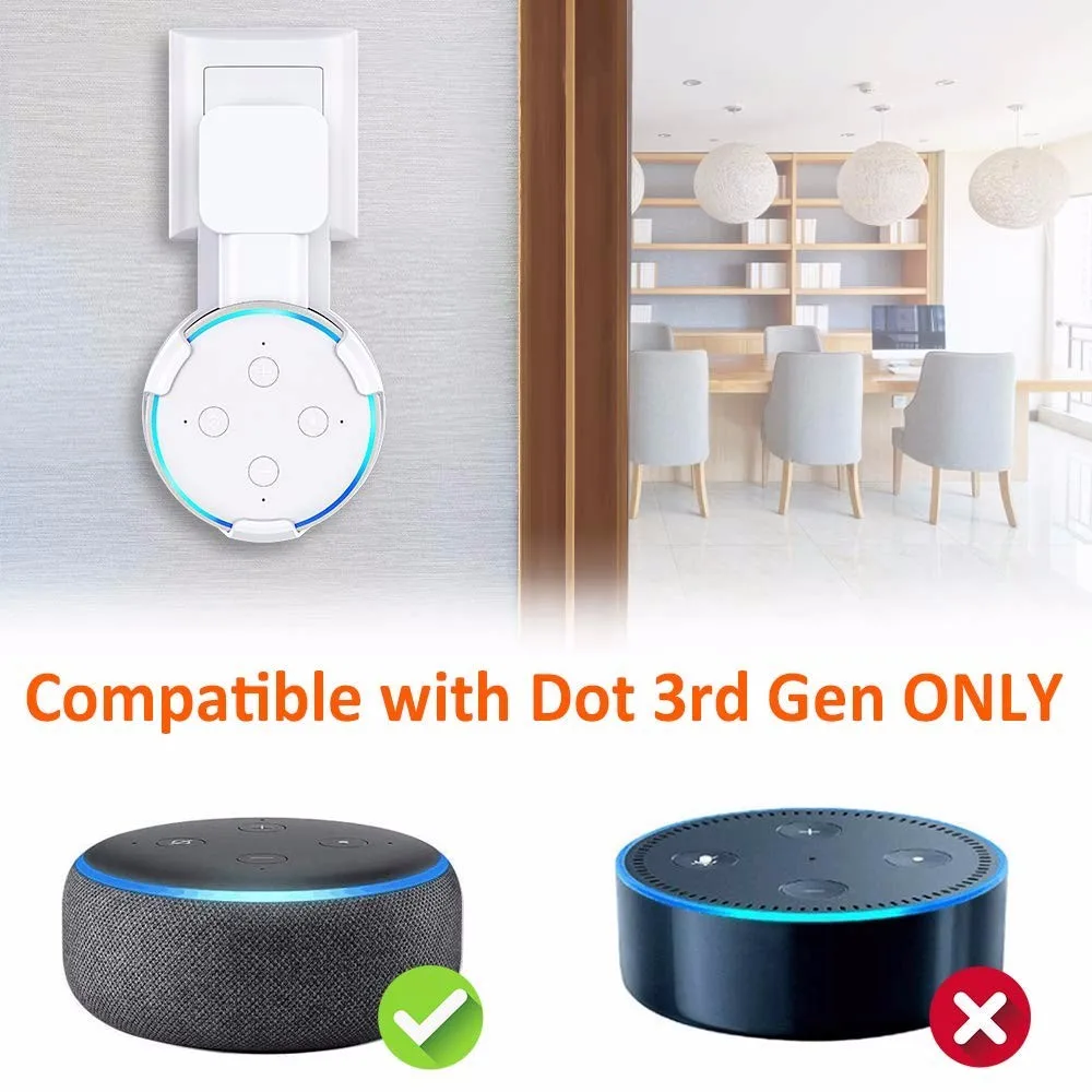 Выходная подставка для настенного монтажа вешалка для Amazon Echo Dot 3nd поколения, компактный держатель корпуса для кухни ванной спальни