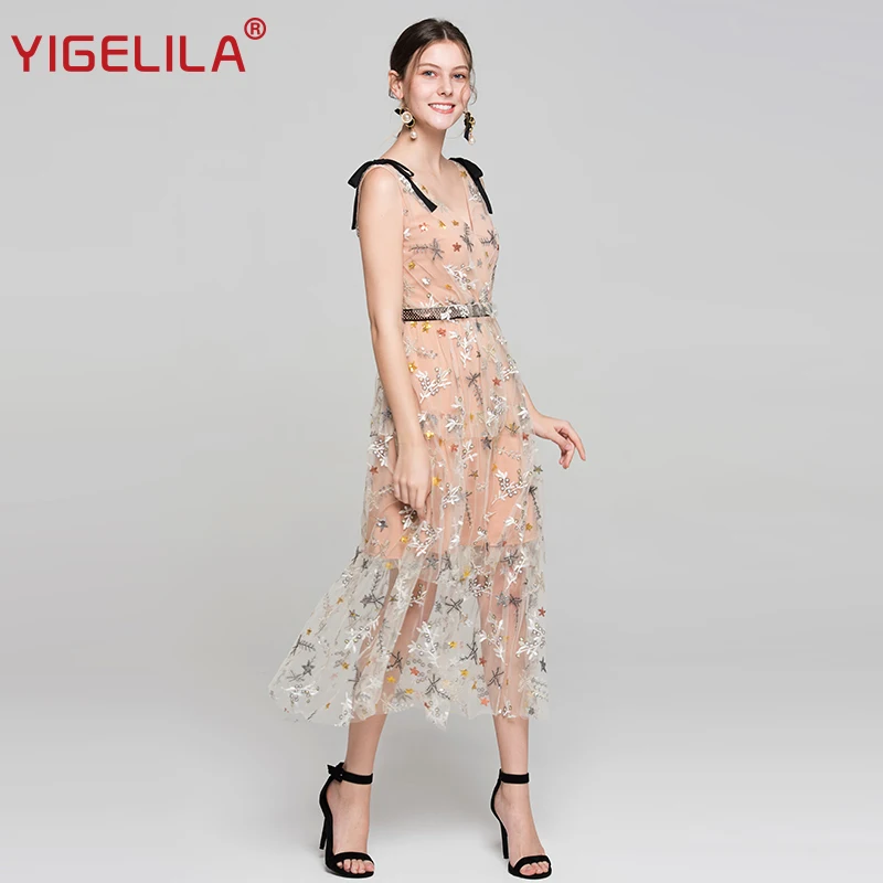 YIGELILA женское летнее платье с открытой спиной для вечерние модное сексуальное v