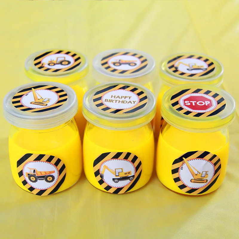 Construction Trucks Water Bottle Wrappers Birthday Party Decoration Kids Boy Decor Supplies | Дом и сад