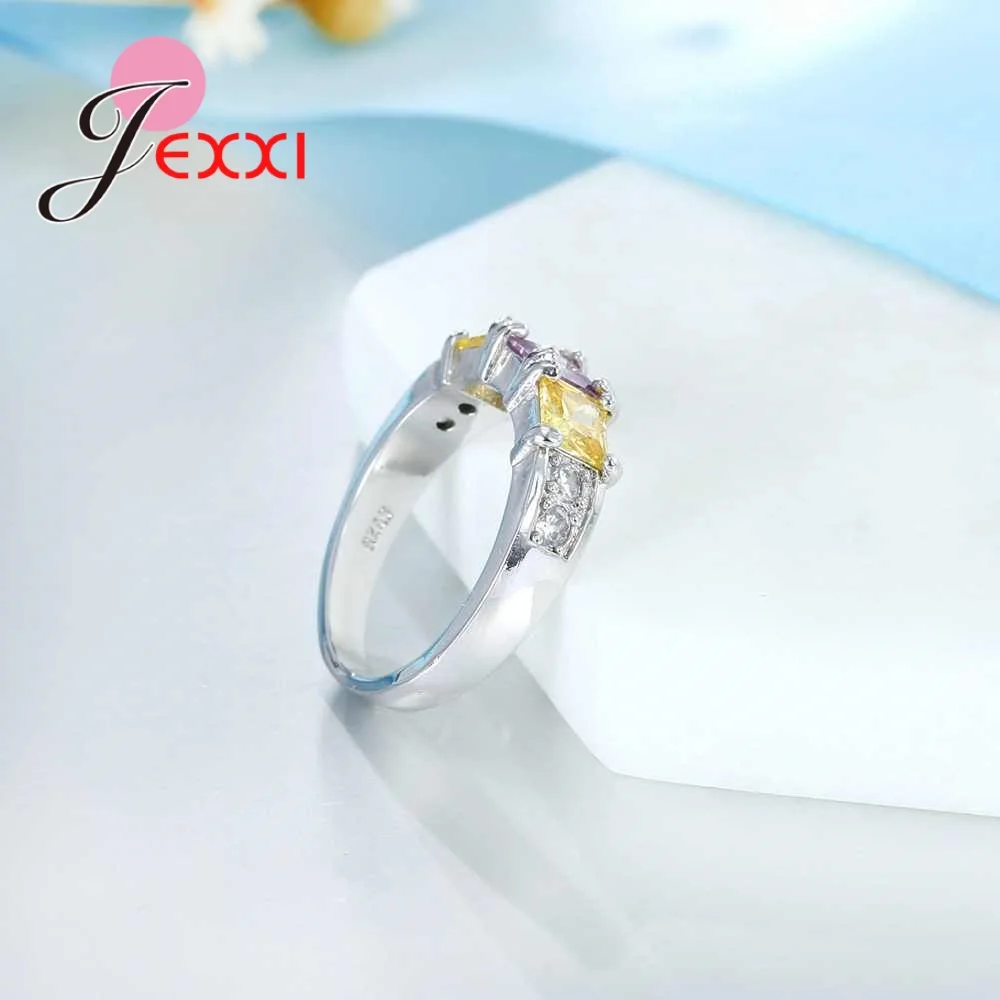 Классические кольца Eternity Band для свадьбы помолвки 925 пробы серебряные фиолетовые