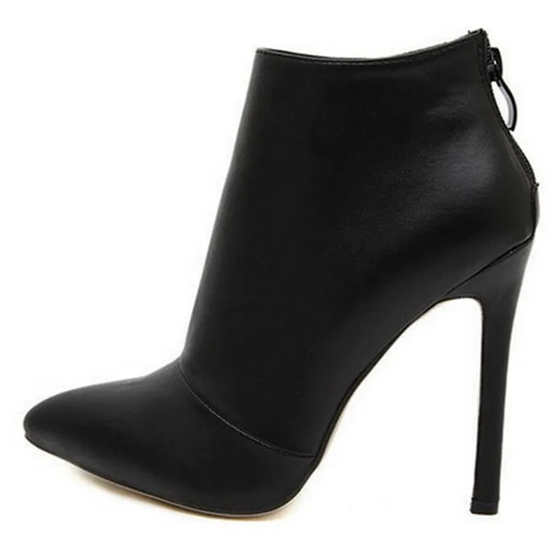 Women Spring Autumn Suede Leather Black Red Pointed Toe Zipper Ankle Short Thin High Heels Boots Female Booties China Shoes F38 | Обувь