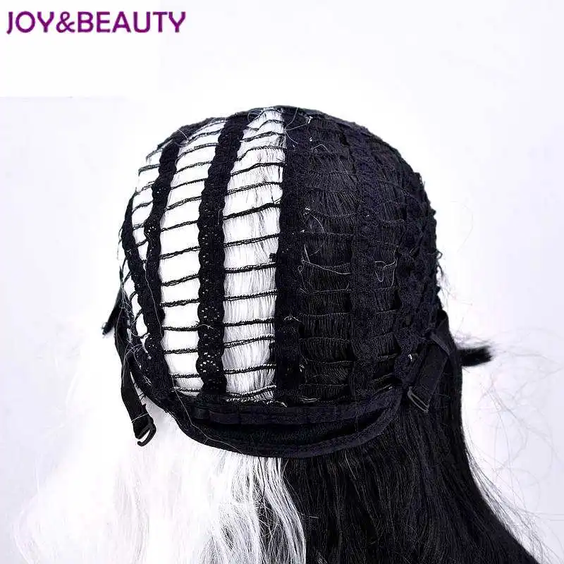 JOY & BEAUTY 70 см половина белого и черного цвета на плоской подошве удары термостойкость длинные волнистые
