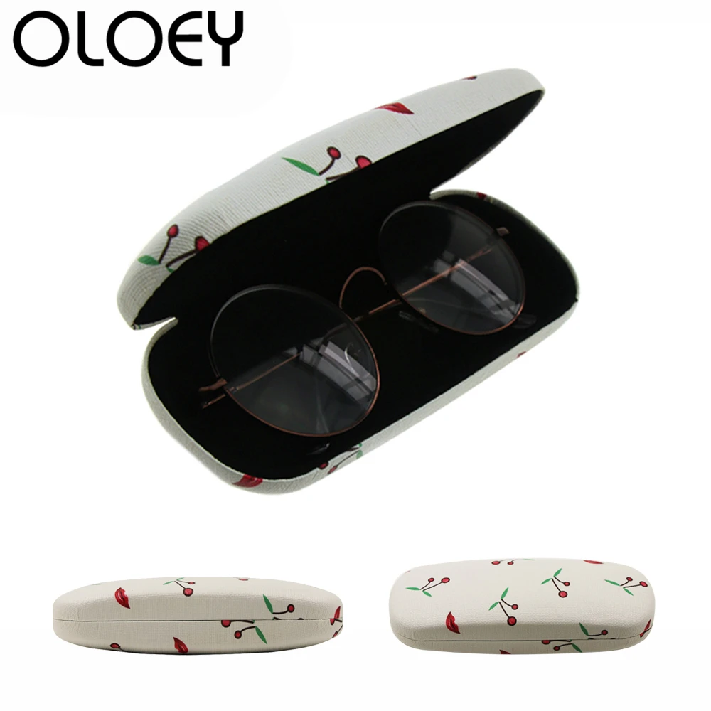 OLOEY 2018 цветочные солнцезащитные очки коробка кожа милые Чехол Студенческая