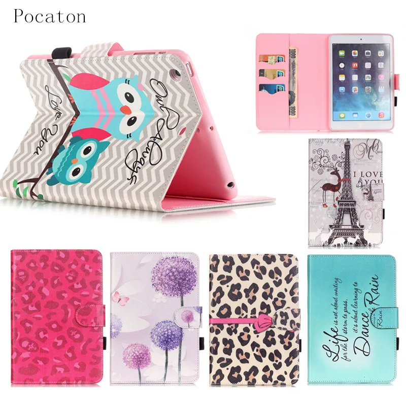 Чехол книжка Pocaton для iPad Mini новый дизайн чехол из искусственной кожи с цветочным