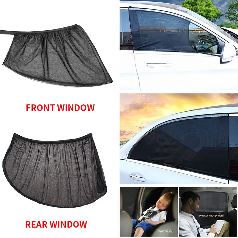 Солнцезащитный козырек для передних и задних окон автомобиля 2 шт. сетчатый чехол