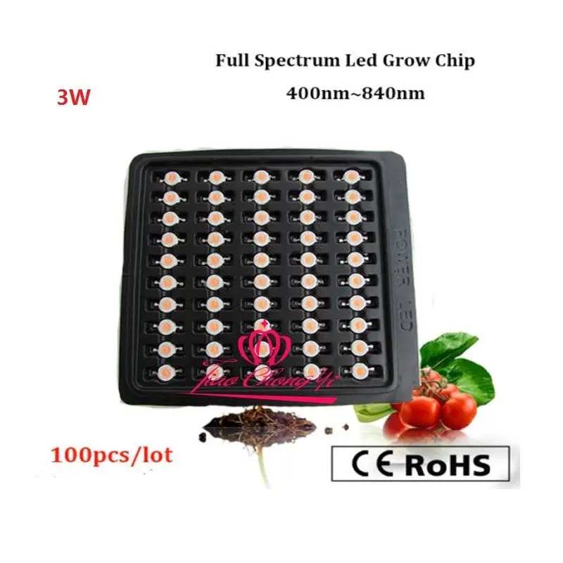 100 шт./лот 3 2 в Вт полный спектр Led завод чип 400 840nm для DIY Крытый Растут|chip led|lot ledfor led |