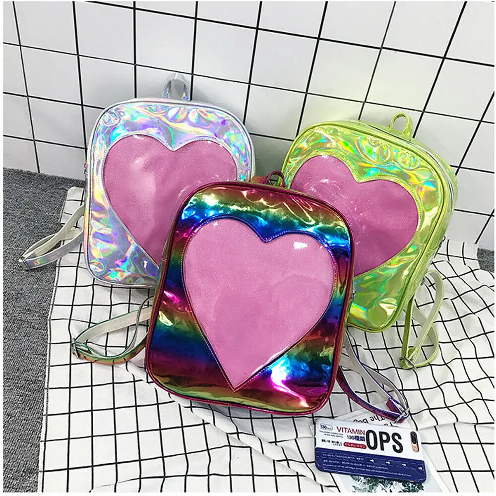 Новинка 2019 школьная сумка Kawaii с прозрачным окном в виде сердца для студентов