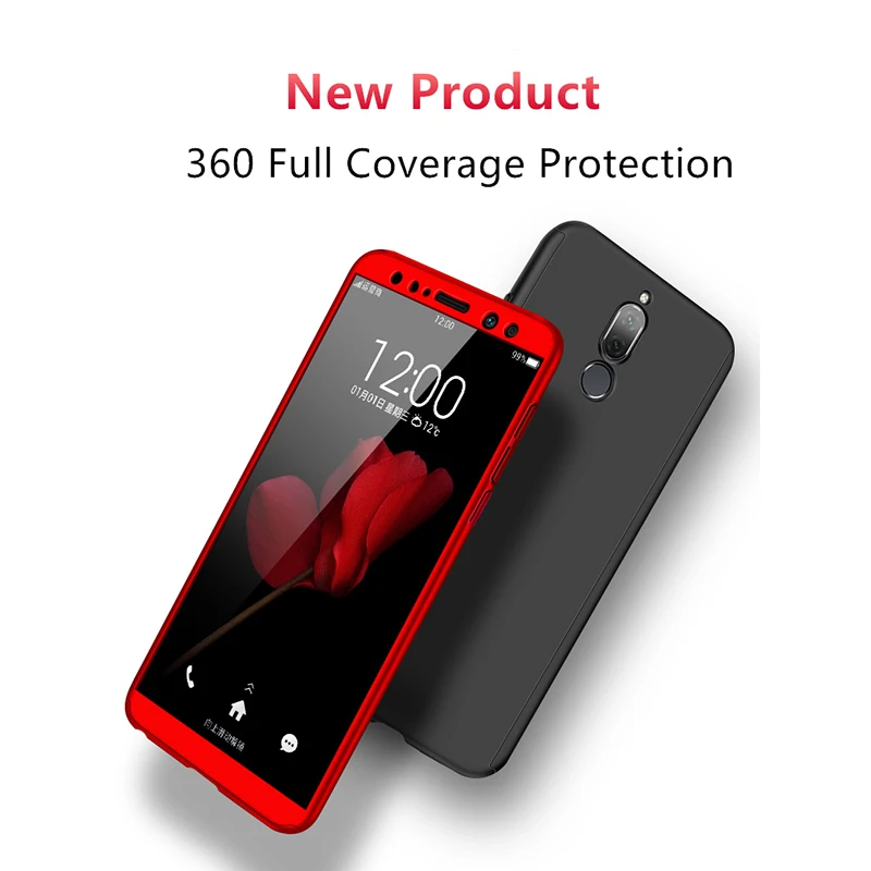 360 Degree Full Protective For Huawei Mate 9 10 20 Lite Pro X Slim Hard PC Case With 9H Free Tempered Glass Screen Protector |