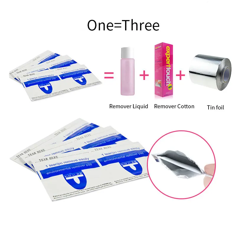 200 шт./кор. обертки для снятия лака ногтей салфетки удаления фольги средство