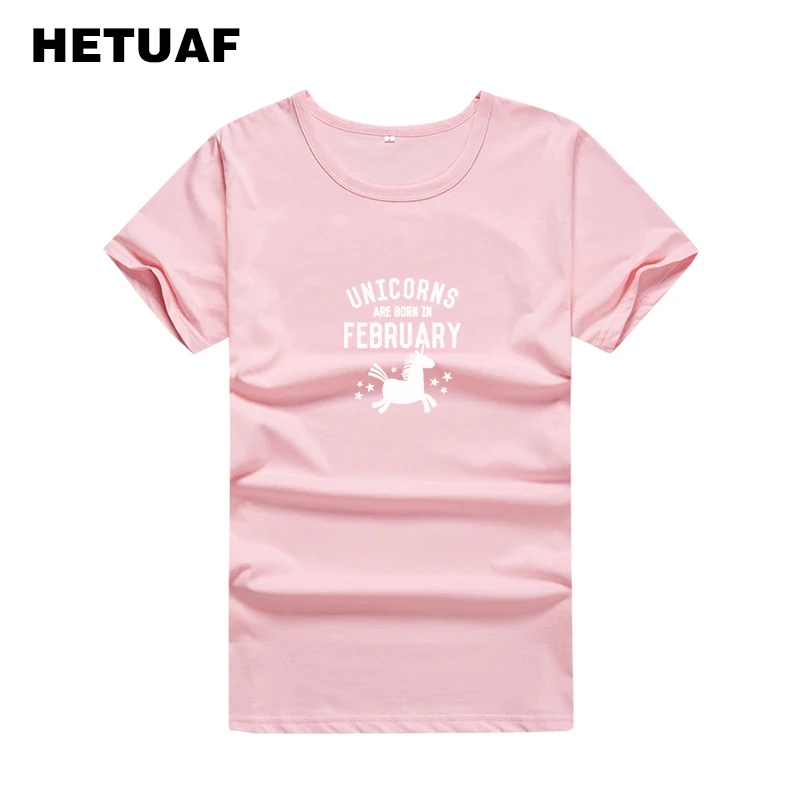 Женские футболки с рисунком HETUAF Забавные единорогом Ulzzang 2018 | Женская одежда
