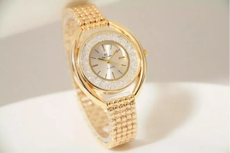 Роскошные женские часы с австрийскими кристаллами модельные из нержавеющей