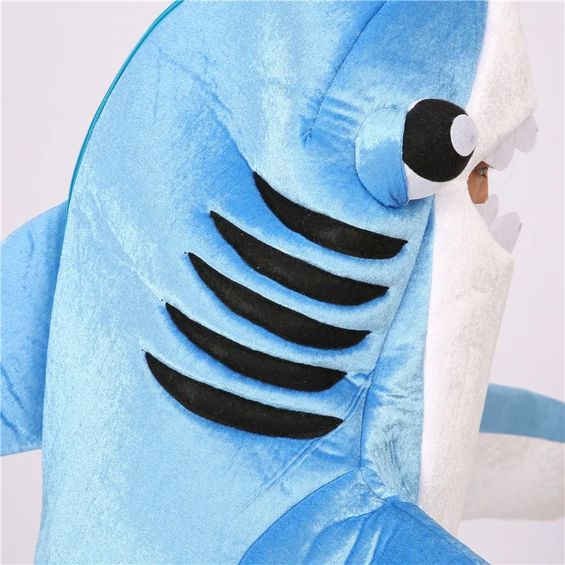 Shark Cosplay Costume Kids Adults Shark Stage Onesies Jumpsuit Clothing Halloween Costumes for Performance Props Free Shipping