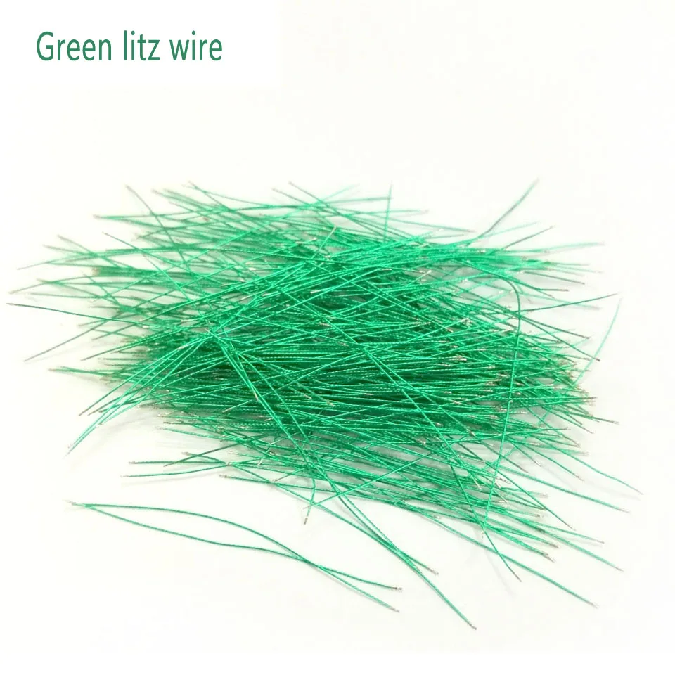 Green 10 шт. предварительно Луженый провод Litz посеребренный медный провод стандарт 1,2"(32 мм) длина в ухо монитор драйвер провода - Цвет: Green