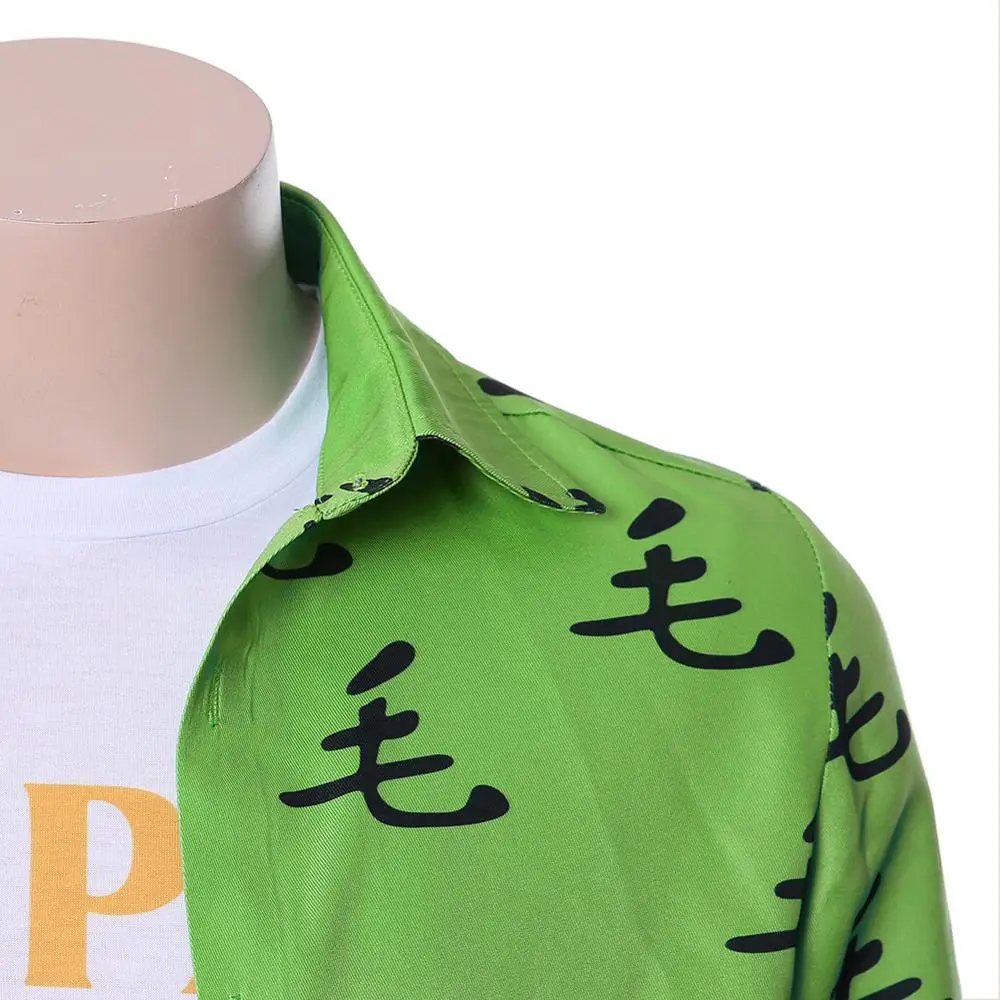 

One Punch Man Saitama Oppai Green T-Shirt Tee Cosplay Costume Summer Tshirt for men Halloween Carnival Cosplay