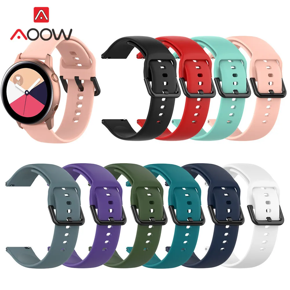 Ремешок силиконовый для Samsung Galaxy Watch Active 42 мм быстросъемный браслет Huami Amazfit bip Garmin
