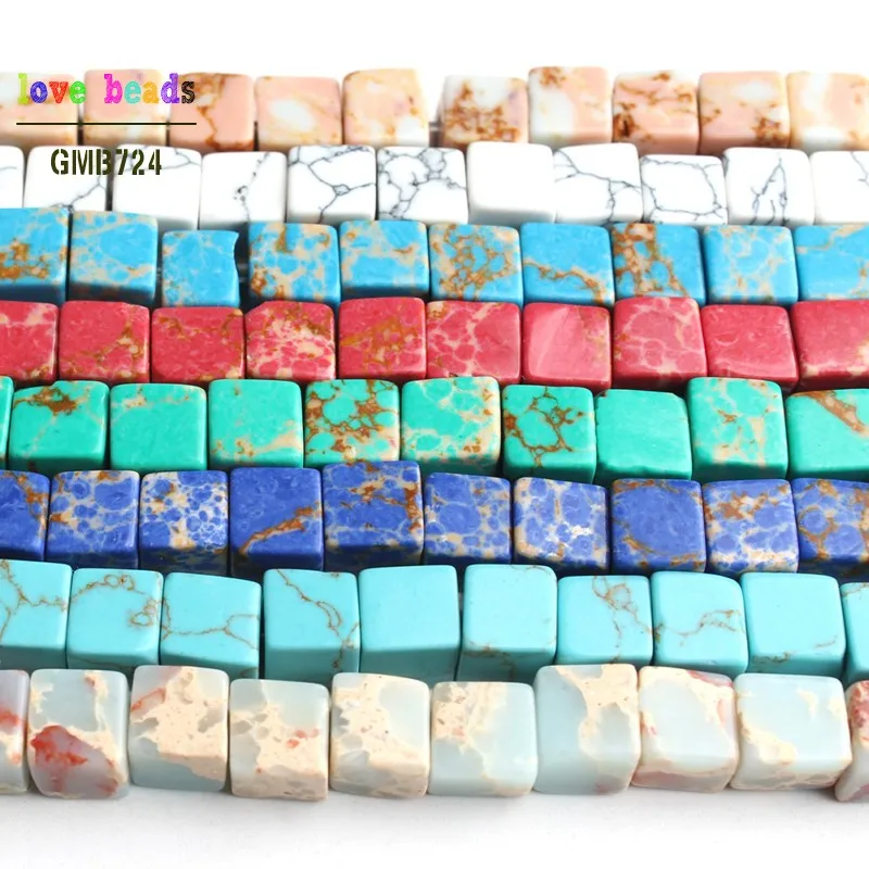 Многоцветный осадочный Jaspers бирюзовый камень Нерегулярные квадратные 60 шт.