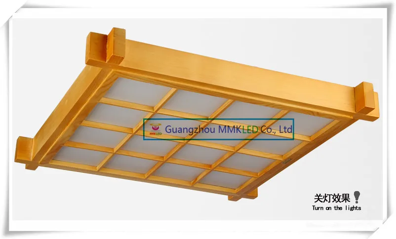 Деревянный светодиодный потолочный светильник в японском стиле ультратонкая