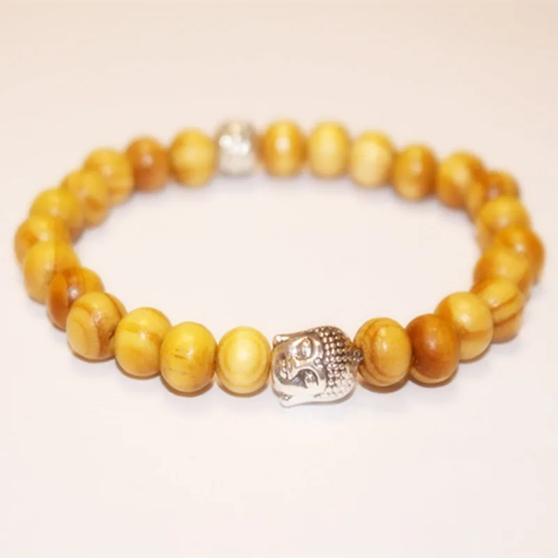 Браслет Sennier деревянный в виде головы Будды 8 мм|bracelet fashion|fashion braceletwood bracelet |