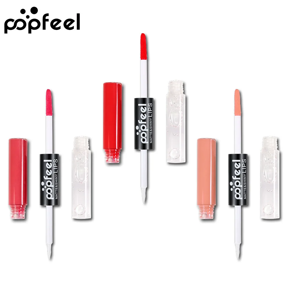 Popfeel 12 цветов водонепроницаемый блеск для губ вкус яркая увлажняющая матовая