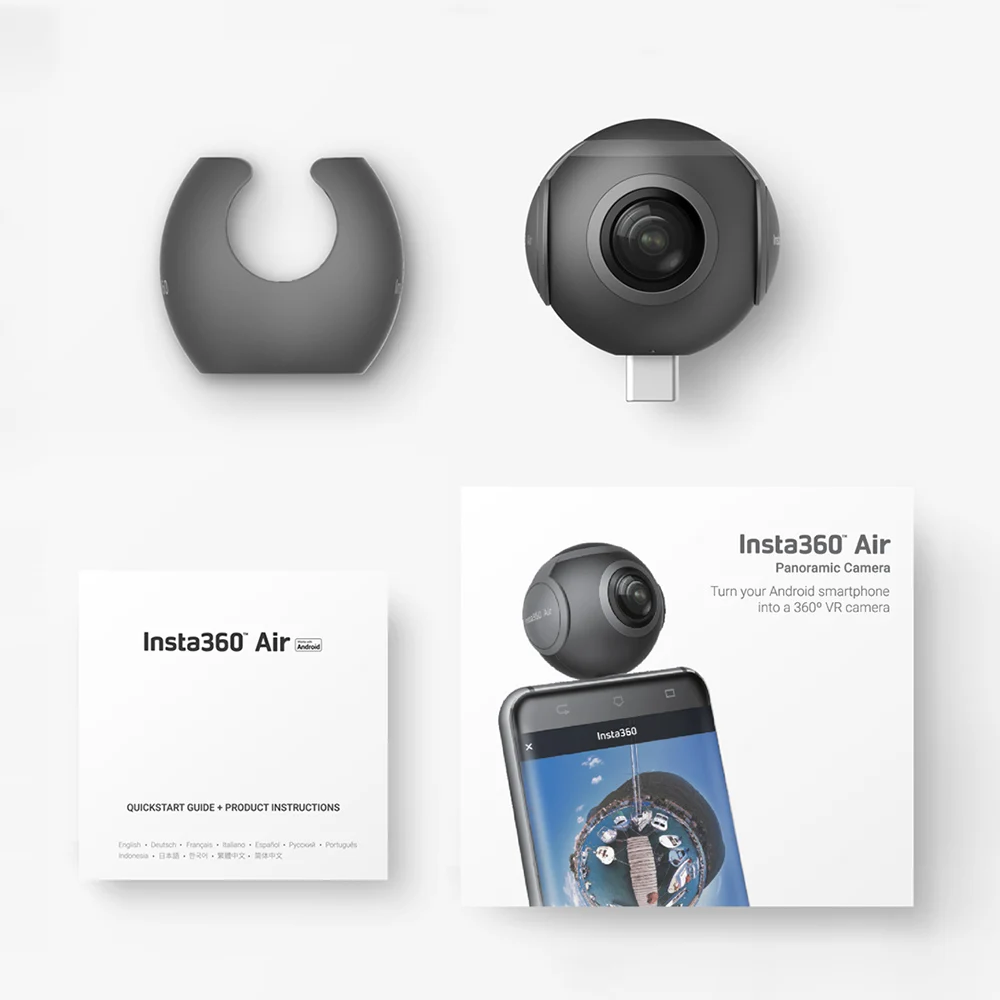 Insta360 Nano/Air Mini 3K HD 360 камера панорамная видеокамера двойная 210D широкоугольный объектив рыбий глаз для смартфона
