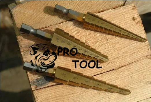 Коническое ступенчатое сверло из быстрорежущей стали 3 шт. резак по металлу и