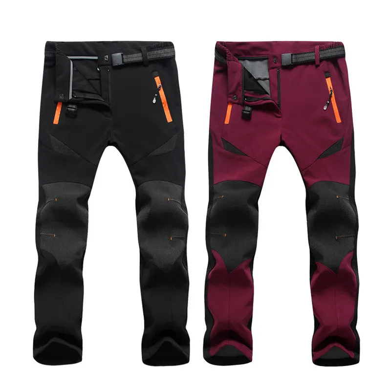 Мужские и женские брюки для походов флисовые из софтшелла водонепроницаемые