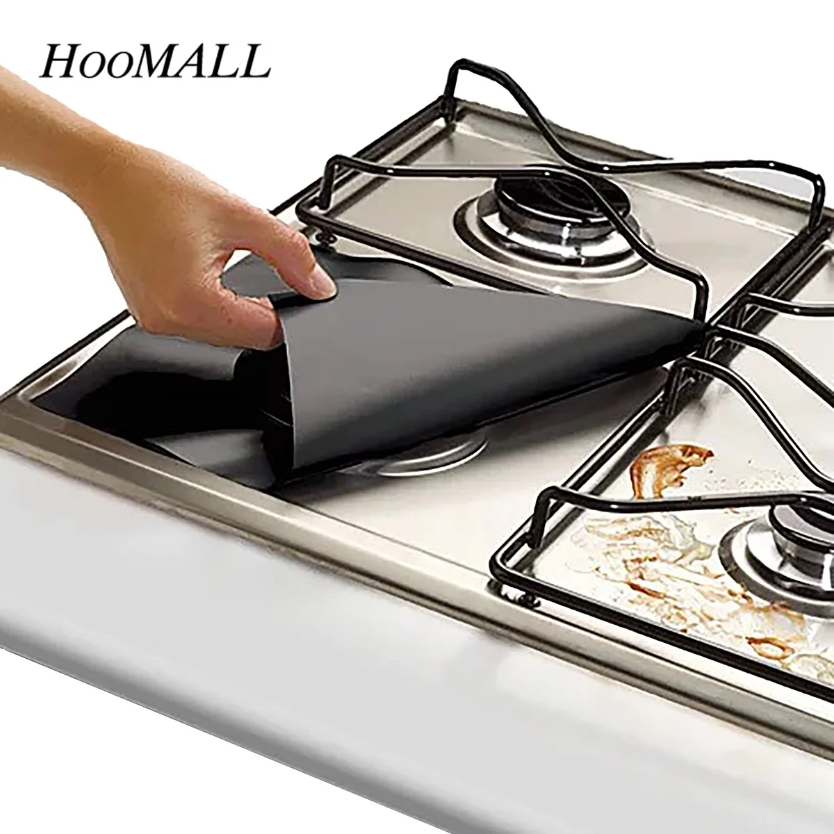 Hoomall 4 шт./компл. защита для плиты 27x27 см многоразовые алюминиевые крышки газовой