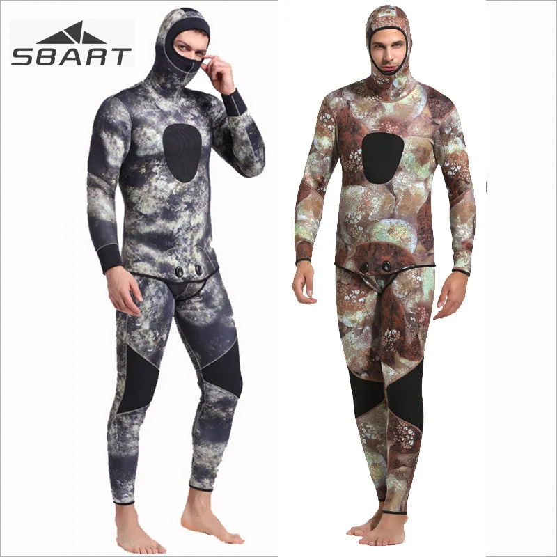 Мужской неопреновый гидрокостюм Sbart камуфляжный костюм для подводной охоты дайвинга Термоодежда с защитой