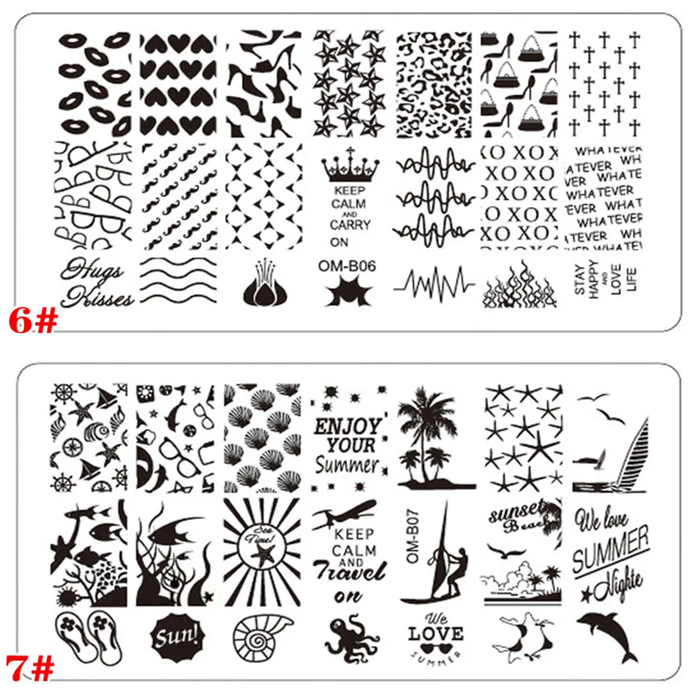20 типов пластин для стемпинга ногтей кружевной цветок животный узор своими