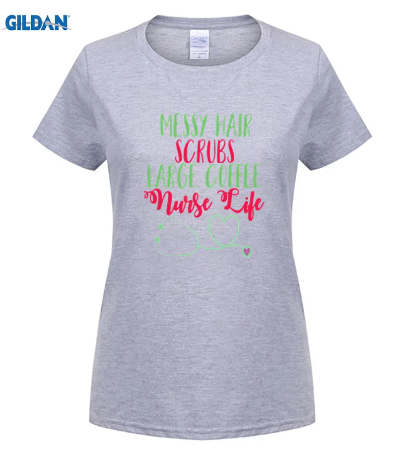 Funny Nurse Shirt Messy Hair Coffee Scrubs Life LPN RN Gift men's T-shirt Vintage Crew Neck Tees Cotton Tops T | Мужская одежда